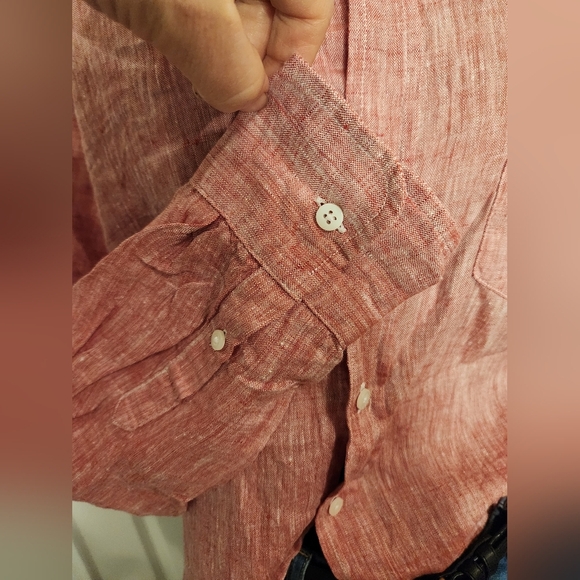 Women's Linen Relaxed Fit Frank & Eileen Button Up Size XS - Picture 5 of 13